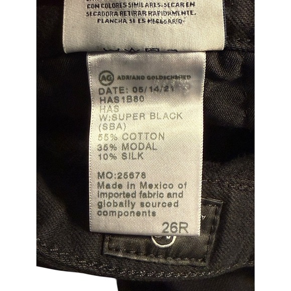 AG Adriano Goldschmied Womens Black Silk Blend Cargo Tapered Pants Size 4 26 NEW - Picture 5 of 7